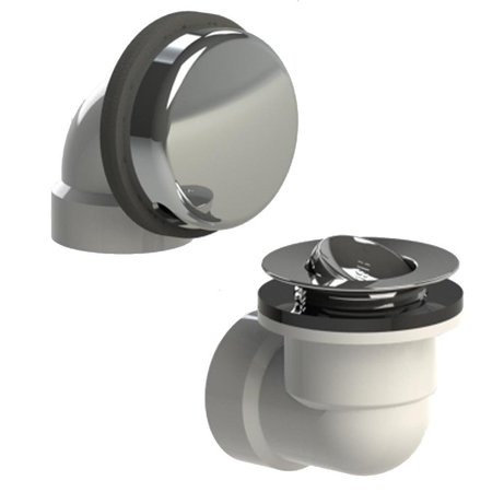 WATCO 901 Series Sch. 40 PVC Bath Waste Half Kit w-PresFlo Bath Stopper, Chrome 901-PF-PVC-CP